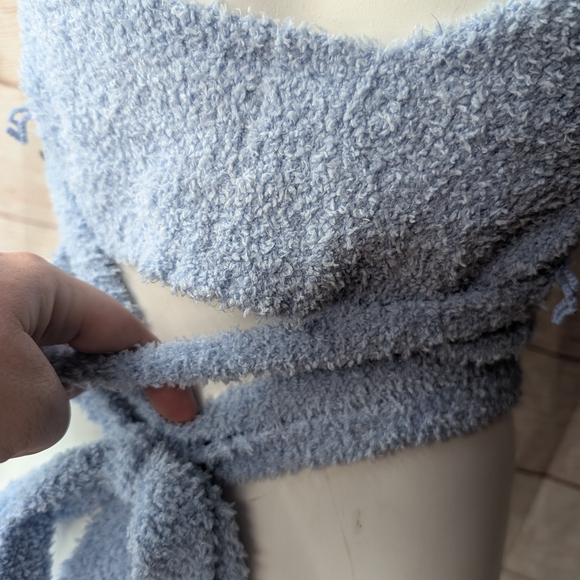 Out From Under | Urban Outfitters | Blue Under wrap crop top - Picture 7 of 8